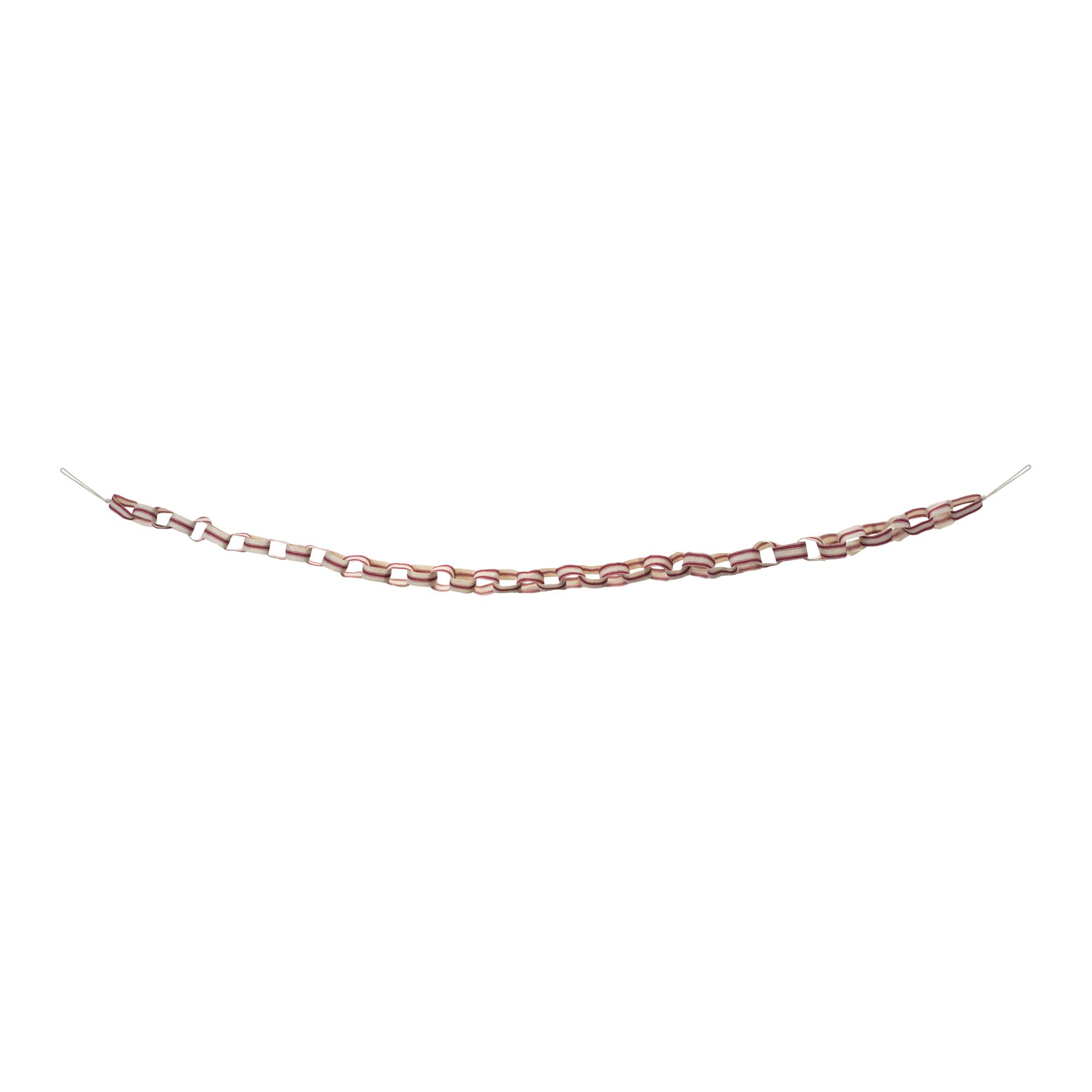 5ft. Red & Ivory Fabric Chain Garlands, 2ct.